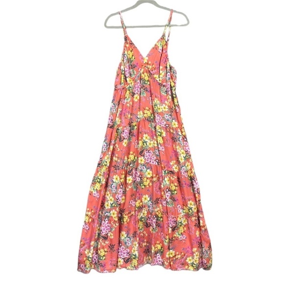 NEW Kut from the Kloth Thea Dress w/ Side Pockets Womens Size Large Coral Tiered - Picture 2 of 11